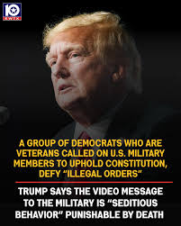TRUMP today accused half a dozen Democratic lawmakers of sedition  “punishable by DEATH." STORY:  kwtx.com/2025/11/20/trump-says-democrats-video-message-military-is-seditious-behavior-punishable-by-death/