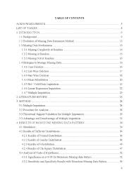 Rows of cells containing primary data of the table. Apa Table Of Contents Template Word Tenomy
