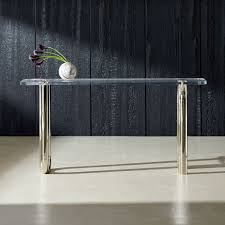 Link Acrylic Console Table Cb2 In 2020 Leather Console Table Marble Console Table Modern Console Tables
