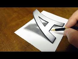 Very Easy Drawing 3d Letter A Trick Art On Paper With Pencil By Vamos Youtube In 2021 Easy Drawings Very Easy Drawing Art Tips