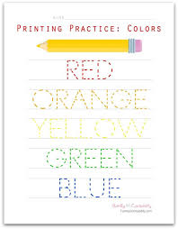 Printing Practice For Preschoolers Colors Printing Practice Colours Name For Kids Preschool
