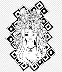 Vector illustration of an indian headdress on a white background. Line Art Drawing Visual Arts Indian Headdress White Mammal Png Pngegg