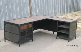 They were most popular from the 1940s to the 1970s, but you can probably still see them in schools, police stations, and industrial settings. Buy Custom Made Vintage Industrial Desk W Return Reclaimed Wood Steel Urban Modern Made To Order From Combine 9 Custommade Com
