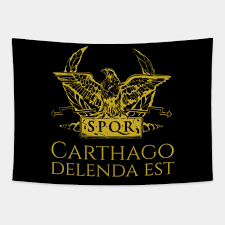 The rise and fall of an ancient civilization: Ancient Roman Quote Spqr Eagle Carthage Must Be Destroyed Carthago Delenda Est Tapestry Teepublic