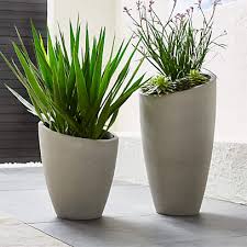 At phenomenal discounts, purchasing such stunning indoor cement planters has never been so easy. Slant Cement Planters Crate And Barrel