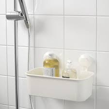Tisken Basket With Suction Cup White Ikea Bathroom Accessories Ikea Bathroom Storage Units