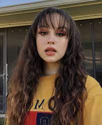 Pin By Lexi Rapp On Hair In 2019 Curly Hair With Bangs Cute Hairstyles With Bangs Curly Hair Styles Aesthetic Hair