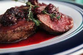 Venison Backstrap With Blackberry Sauce Jess Pryles Recipe Venison Recipes Cooking Venison Steaks Venison Backstrap