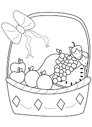 Children can learn about foods in a fun and interactive way. Hand Drawn Coloring Page Of A Fruit Basket Stock Illustration Illustration Of Nursery Elementary 48467265