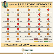 Este 27 de julio entró en vigor el nuevo semáforo covid para cada entidad federativa, luego de que emitió el gobierno de méxico el. Gobierno De Mexico Del 1 Al 14 De Febrero Campeche Y Chiapas Estaran En Semaforo Amarillo 17 Estados En Naranja Y 13 Estados En Semaforo Rojo Sigue Las Medidas Sanitarias De