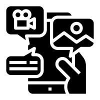 All black outline black filled multicolor lineal color flat gradient. Digital Content Icons Download Free Vector Icons Noun Project
