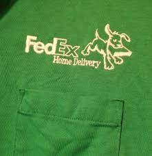 Fedex Home Delivery Employee Shirt Mens Xxl Green Dog Logo Polo Work Uniform Vtg
