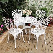 Check spelling or type a new query. Set Of 5pcs Cast Aluminum Garden Furniture Dining Set 4 Chairs With Table 23 6 Inch With Butterfly Design White Black Bronze Garden Furniture Sets Aliexpress