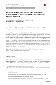 We did not find results for: Pdf Resilience Of Small And Medium Sized Enterprises As A Correlation To Community Impact An Agent Based Modeling Approach