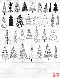 Grab Yourself Some Adorable Hand Drawn Christmas Tree Clipart Perfect For Invitations Pl Christmas Tree Drawing Christmas Tree Clipart Christmas Illustration