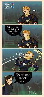 Avengers Infinity War Having A Detachable Arm Is Handy For Comedic Purposes Steve Rogers Captain America Bucky Bar Avengers Memes Marvel Memes Avengers