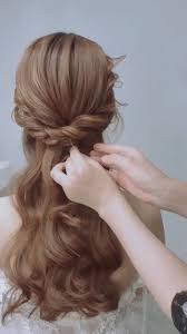 Want to try out a new hair style, cut or colour? Bride Hair Design Idea Video In 2019 Long Hair Styles Hair Styles Curly Hair Styles