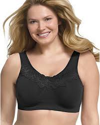 Just My Size 1271 Pure Comfort Wirefree Bra With Lace Trim Back Close