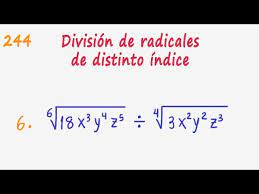 Algebra algebra de baldor baldor matematicas. Algebra De Baldor Ejercicio 244 6 Division De Radicales De Distinto Indice Youtube