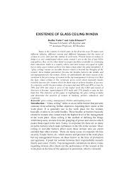 Pdf Existence Of Glass Ceiling In India