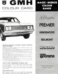 1969 Holden Paint Charts And Color Codes