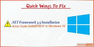 Net Framework 3 5 Installation Error Code 0x800f081f Fixed Device Tricks