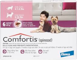 Comfortis Chewable Tablets For Dogs 5 10 Lbs Cats 4 1 6 Lbs 6 Treatments Pink Box