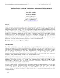 Description:warisan mukmin sdn bhd (wmsb) merupakan sebuah syarikat yang bergiat dalam bidang muamalat islam iaitu pengkhususan dalam bidang perancangan kewangan islam. Pdf Family Succession And Firm Performance Among Malaysian Companies