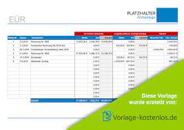 Hast du bereits mit excel gearbeitet, ist dir die vorlage im nu vertraut. Eur Vorlage Beispiel Kostenloser Excel Download