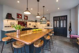 It includes a hanging pot rack wrapped in decorative plants. Copper Shaker By Treyone Kitchens Victorian Kitchen Cornwall By Treyone Houzz