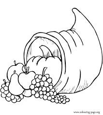 Coloring pages is a typically utili Thanksgiving Cornucopia With Many Fruits Coloring Page Thanksgiving Coloring Pages Fruit Coloring Page Fruits Coloring