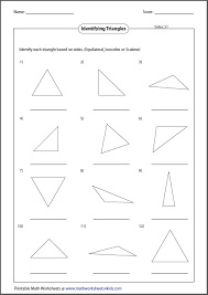 Triangle Classification Based On Sides Triangle Worksheet Classifying Triangles Worksheets