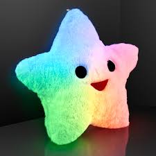 Flashingblinkylights Happy Star Light Up Pillows With Auto Off Slow Color Changing Leds Walmart Com Walmart Com