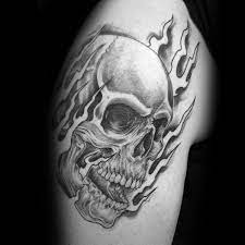 Women's dirty skull tank by dirty shirty. Top 47 Flaming Skull Tattoo Ideas 2021 Inspiration Guide Flame Tattoos Tattoos Skull Tattoo Design