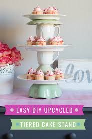 diy upcycled tiered cake stand