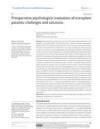 Turen går gjennom skogen på både tørr og våt… Pdf Preoperative Psychological Evaluation Of Transplant Patients Challenges And Solutions