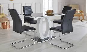 Explore 4 listings for black glass dining table and 4 chairs at best prices. Houston Modern Black White Hi Groupon