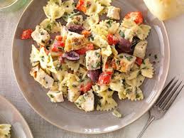 Farfalle with chicken and roasted garlic. Healthy Roasted Chicken And Bow Tie Pasta Salad Recipe