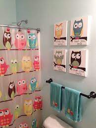 Mitovilla owl shower curtain set with hooks for kids bathroom decor, cute colorful owl birds and stars pattern artwork bathroom accessories, owl gifts for women, men and kids, 50 w x 78 l. Kids Owl Bathroom Art Owl Bathroom Kid Bathroom Decor Bathroom Kids