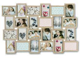 levandeo bilderrahmen collage 84x57cm 24 fotos 10x15 eiche gekalkt holz mdf glas collage rahmen fotorahmen collage bilderrahmen