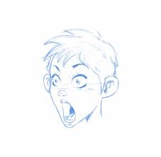 For drawing eye and mouth side view expressions individually see How To Draw A Cartoon Face Facial Expressions