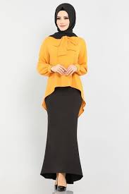 Modaselvim Bluz Gomlek Fular Detay Bluz 3142mw279 Hardal Blouse And Skirt Fashion Nun Dress