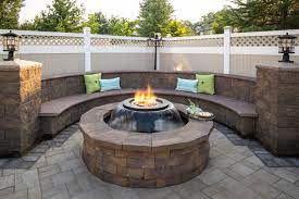 Create The Best Entertainment Area With A Firepit From Cambridge Pavingstones With Armortec Installation By All Seas Fire Pit Fire Pit Area Entertaining Area