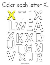 Color Each Letter X Coloring Page Twisty Noodle Lettering Coloring Pages Preschool Lesson Plan