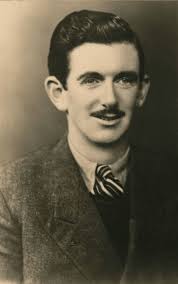 Portrait of Don Stott with moustache and hair dyed dark brown as part of  his disguise as a Greek, following his escape from a POW camp near Athens  in World War Two.