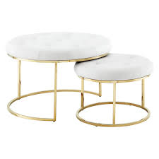 Others like that ottomans often come in living room sets, so it's one less piece of furniture to buy and it already matches your other furniture. Nicole Miller Wesson Polyurethane Leather Nesting Coffee Table Ottoman Set Of 2 Walmart Com Walmart Com