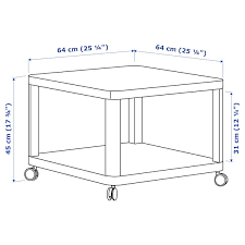 Thus, the table can have a permanent place, and, if necessary, you can easily move it to the desired location. Tingby Side Table On Casters White 25 1 4x25 1 4 Ikea
