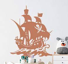 It is available in different products and accessories for decoration and clothing. Pirate Ship Children Illustration Sticker Tenstickers
