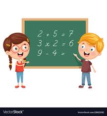 Kids Having Math Lesson Royalty Free Vector Image Math Lessons Anime Child Routine Cards