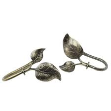 Matching double rod and holdback is available and sold separately. Rod Desyne Ivy Decorative Holdback Pair In Antique Brass 4833 034 The Home Depot